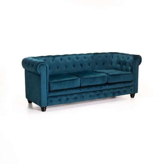 Chesterfield 3 Seater Couch Velvet Material