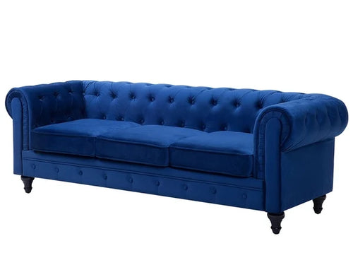 Chesterfield 3 Seater Couch Velvet Material